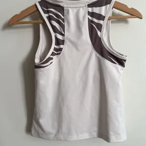 Sincerely Jules Golf & Tennis White Zebra Print Racerback‎ Athletic Tank Top XS thumbnail 8