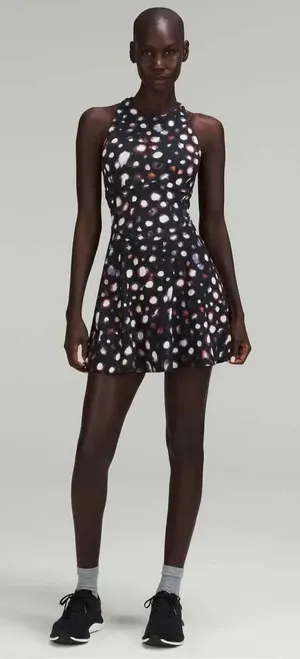 Lululemon Court Crush Tennis Dress Haze Dot Inverse Orange Multi Size 4 thumbnail 1