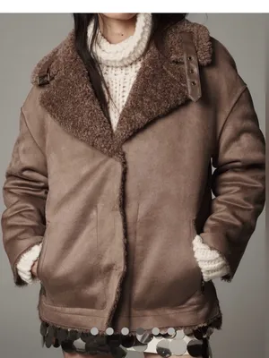 REVERSIBLE PILCRO Brown Sherpa Coat - Women's Cozy Teddy Jacket thumbnail 2