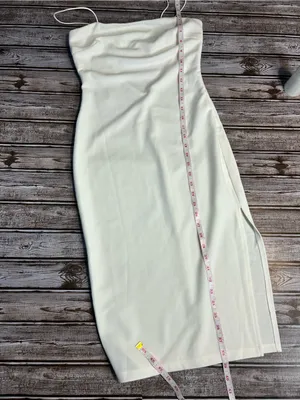 Princess Polly White Bungee Strap Midi Dress with Side Slit Size 4 Bridal thumbnail 9