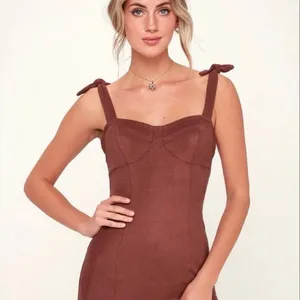 Free People Something‎ ‘Bout You Terra Cotta Tie Sleeve Slip Dress Size L thumbnail 3
