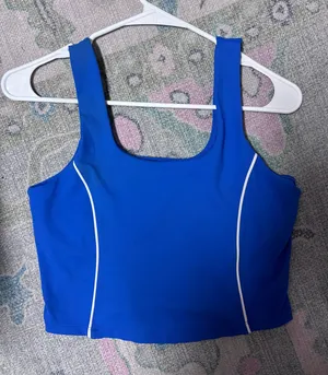 Rbx Active Blue White Stripe Athletic Cropped Top thumbnail 1