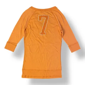 Abercrombie‎ & Fitch Vintage Y2K 3/4 Sleeve Sweater Womens Size S Orange thumbnail 5