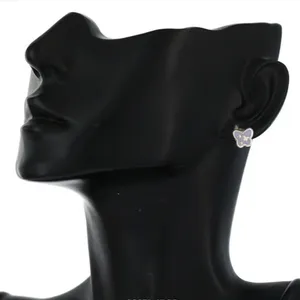 925 Sterling Silver Purple Butterfly Earring Studs thumbnail 3