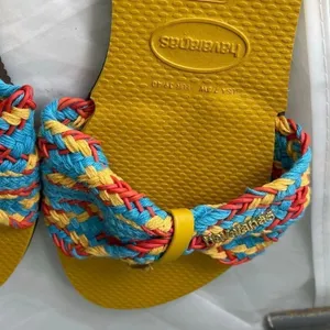NWT size 7/8 Havainas St. Tropez mesh sandals multicolored woven strap thumbnail 7