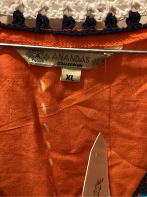 Embroidered Orange V-Neck Women’s Dress thumbnail 3