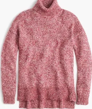 J. Crew Marbled Cherry Wool Blend Turtleneck Sweater thumbnail 1