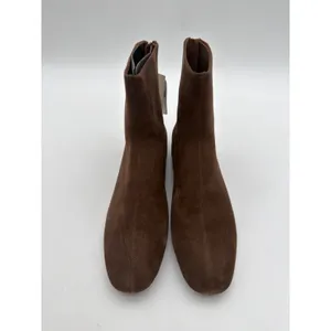 Mango Chocolate Brown Supple Bovine Suede Leather Round Toe Ankle Boots 8.5 thumbnail 4