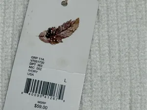 Chelsea &‎ Violet Ivory Cropped Waffle Pullover with Side Ties thumbnail 4