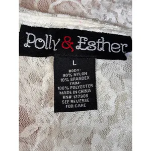 Polly & Esther Lace Duster Vest Sheer Boho Romantic Beach Western Sleeveless Layering Piece thumbnail 7