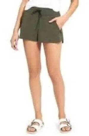 ATHLETA Hudson Board Travel Olive Green Athletic‎ Shorts Sz 0 thumbnail 1