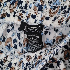 Indero Blue Floral Wide Leg Boho Pull On‎ Straight Leg Trousers Pant L/XL thumbnail 6