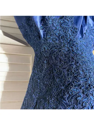 Vintage Y2K Dancing Queen USA mini prom dress 80s style blue floral beaded sz M thumbnail 6