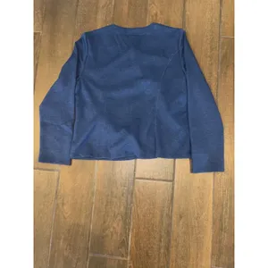Chico's Jacket 1 Med Blue Floral Lined‎ Single Button Professional Casual Chic thumbnail 7