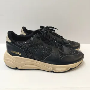 Golden Goose Running Sole Sneakers Black Glitter Leather Star Low Top IT 39 US 9 thumbnail 3