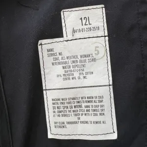 US Military Women's‎ All-Weather Trench Coat Removable Liner Black Size 12L thumbnail 4