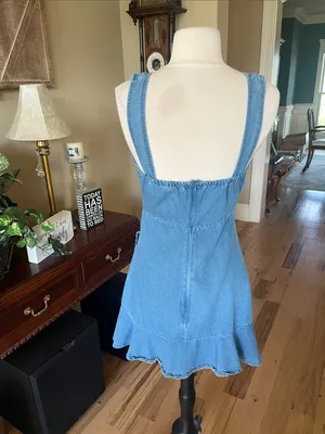 SheIn Denim Mini Tiered Ruffle Hem Dress thumbnail 10