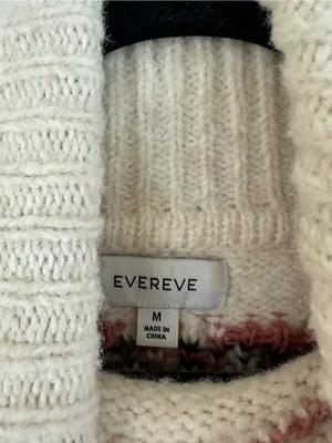 Evereve Lyra Fair Isle Cream Multicolor Turtleneck Sweater Size Medium thumbnail 4