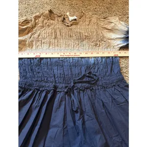 APIECE APART Aldea Smocked Mini Dress Navy Shibori Dress Small Boho Coastal thumbnail 7