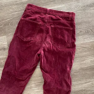 Reformation Rebecca pants fitted slim skinny leg velvet velour red burgundy 28 thumbnail 10