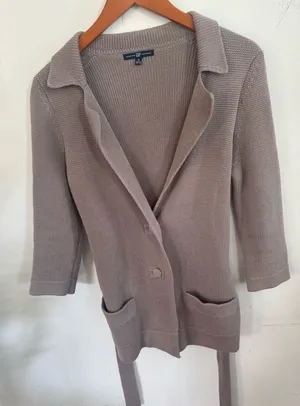 GAP Taupe Knit Button-Front Cardigan with Pockets thumbnail 1