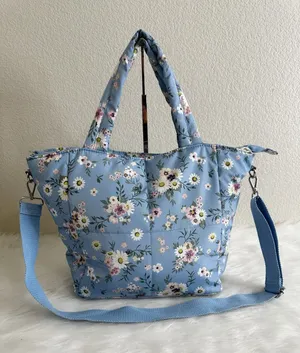 NWOT Art Class Blue Floral Quilted Messenger Bag thumbnail 1