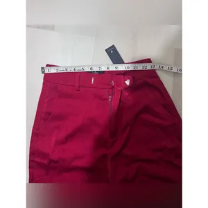 Lulus NWT Women Small Cherry Berry Red Satin Silky Wide Leg Trouser Pants Fall thumbnail 6