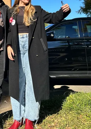 Thrifted Wool Coat Black Size none thumbnail 2