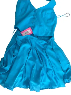 amanda uprichard Safari Blue Payton Skort Romper medium thumbnail 5