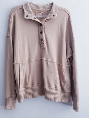 Aerie Vintage Popover Polo Sweater Jacket thumbnail 2