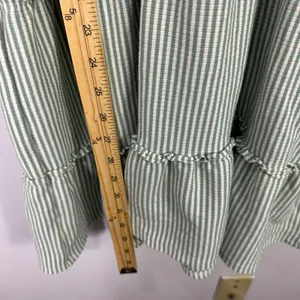 American Eagle Dress M Green Stripe Smocked Tiered Cottagecore Coastal‎ Granola thumbnail 5