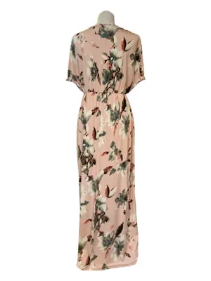 White Birch Pink Floral Faux Wrap Maxi Dress Small Boho Cottagecore thumbnail 2