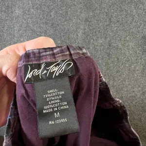 Lord & Taylor Silk Cotton Ikat Print 2 Piece Set Top & Skirt Purple Blue Sz 8 M thumbnail 7