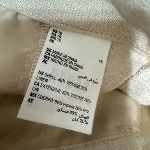 Bar III Pants Womens 16 cream Linen Blend‎ Wide Leg Career pleated high rise thumbnail 6