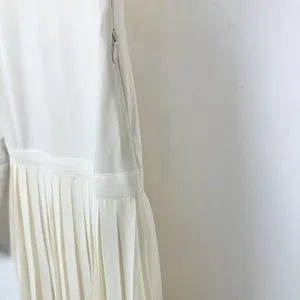 J.Crew Pleated Ballet Maxi Dress Stretch Cotton Natural Long Sleeve Medium NWT thumbnail 10