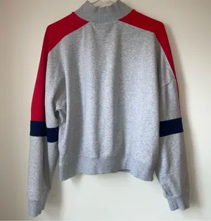 Champion Gray and Red Quarter Zip Sweater thumbnail 3