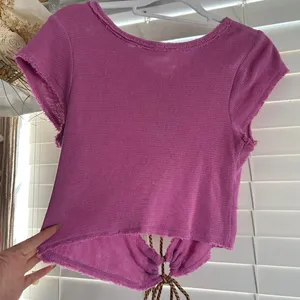 Free People boho Fairycore Pink Ruched cutout Drawstring knit Top Size Medium thumbnail 4