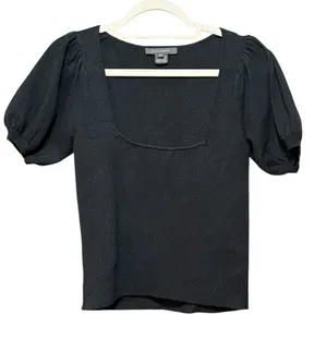 French Connection Women's Jaida‎ Babysoft Square-Neck Sweater Black Sz M thumbnail 1