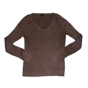 Talbots brown ribbed V‎ neck sweater 14 thumbnail 4