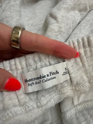 Abercrombie Soft A&F Light Grey Pull On Lounge Jogger Sweatpants Size Small thumbnail 5