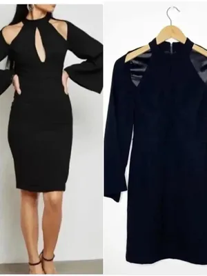 Bardot Aritzia Mock-neck Cold-shoulder Cut Out Sheath Dress Size 4 XS thumbnail 2