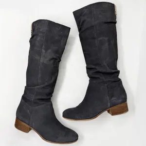 [Steve Madden] Gray Pondrosa Suede Leather Tall Knee High Slouchy Boots Size 9 thumbnail 3
