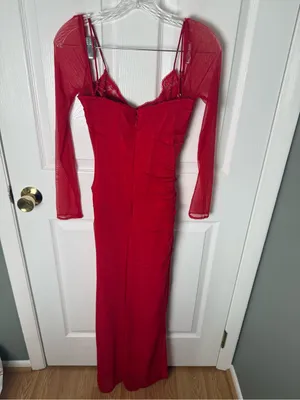 House of CB Katarina Scarlet Long Sleeve Maxi Dress S thumbnail 7