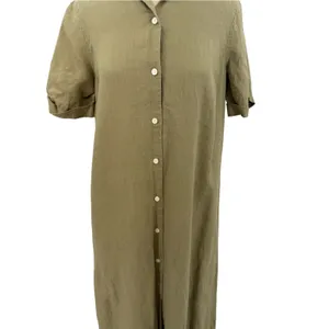 Aritzia Wilfred Eleta Organic Linen Button Front Maxi Dress Green Size Small thumbnail 5