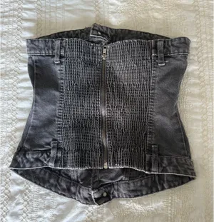 Black Denim ZARA Top Corset thumbnail 3