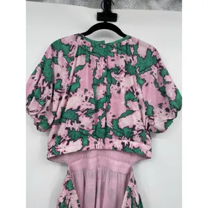 Chelsea 28 Womens XL Dress Pink Green Organic Cotton Resort Summer Casual Travel thumbnail 4