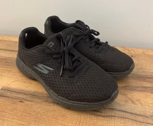 Skechers Go Walk Black Lace-Up Sneaker Shoes Black Women’s thumbnail 1
