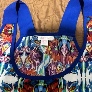Colorful Abstract Print Top Purple Size XL thumbnail 3