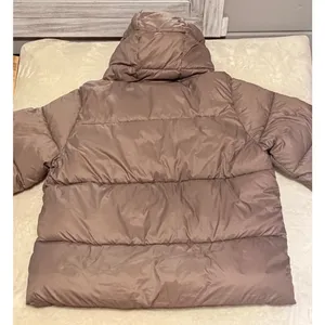 Victoria's Secret PINK Marshmallow Puffer Jacket Taupe Hooded Coat Large thumbnail 6