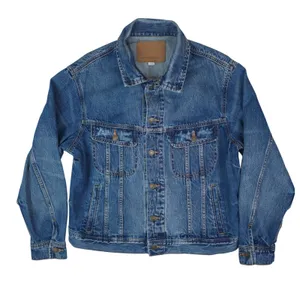 American Eagle Denim Jacket Women Large Blue Classic Trucker Button Up Cotton thumbnail 1